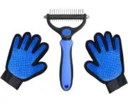Pet Grooming Glove Tool | Includes Dematting Comb Tool | Perfect For Dogs n Cats