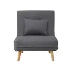 NNEED Lounge Sofa Bed Linen Fabric Single Seat Grey