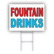 Fountain Drinks Advertising Fountain Sodas, Soft Drinks Coroplast Yard Sign