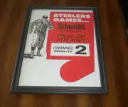 SCHMIDT'S BEER FRAMED STEELERS GAMES AD PRINT
