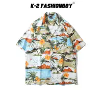 在飛比找蝦皮商城優惠-【K-2】美式 夏威夷 好天氣 椰子樹 海邊 衝浪 短袖襯衫