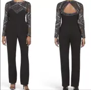 New Aidan Mattox Jumpsuit Long Sleeve