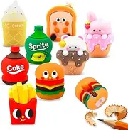 8 Pcs Funny Pencil Sharpeners for Kids,Cute Cartoon Shapes Bulk for Party Favors,Manual Sharpening Evenly Without Breaking The Lead