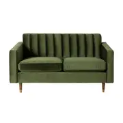 Stitch 2 Seater Velvet Sofa Juniper Olive