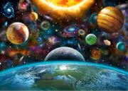 outer space sun moon planets stars galaxy nebula ceramic tile mural backsplash