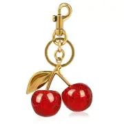 Neptniopllab Sparkle Red Cherry Charm,Cherry Keychain,Cherry Bag Charm,Cute C...