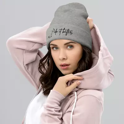 Scorpio Star Sign - Cuffed Beanie - Cozy Knit Hat | Zodiac Design | Heather Grey