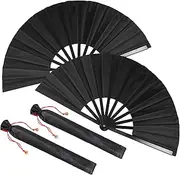 [AwObEpl] 2 Pcs Hand Folding Fan for Men and Women Tough Exquisite Foldable Fan with Holder Sleeve for Performance Dance Party Festival