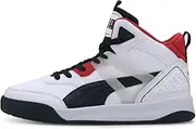 [PUMA] Unisex Adults' Rebound Layup SD Sneaker, Peacoat-Vaporous Gray-Red Dahlia