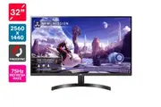 LG 32QN600 32" Class WQHD Gaming LCD Monitor - 16:9 - Textured Black - 31.5" Viewable - In-plane Switching (IPS) Technology - Edge LED Backlight - x