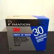 Box of 30 Imation 3M `1.44 MB Floppy Disc Disk Diskette IBM Formatted