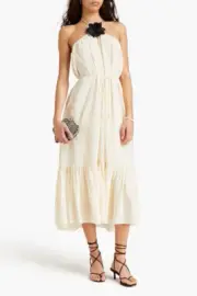 BNWT ZIMMERMANN CREAM HALTER NECK MIDI DRESS - SIZE 2/12 AU/8 US (RRP $695)