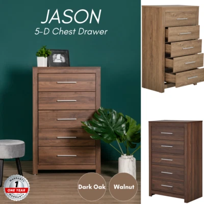 5 Drawer Chest Dresser Organizer Storage Holder Particleboard Priceworth