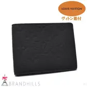 Louis Vuitton Wallet Bifold Portefeuil Multiple Taurillon Black Billfold M82072