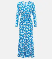 [Diane von Furstenberg] Diane von Furstenberg Printed jersey midi dress AU 16 multicoloured