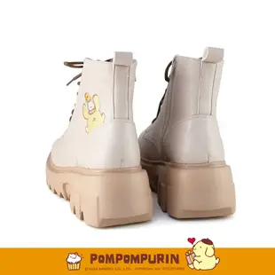 Paidal x Pompompurin 布丁狗齒輪鞋鬆糕鞋短筒靴馬丁靴-杏色
