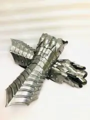 Silver Nazgul Gauntlets Steel Medieval armor Gloves Crusader Larp Guntlets