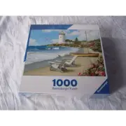 NEW Ravensburger Beach Lighthouse Sunlit Shores 1000 piece jigsaw puzzle