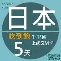 在飛比找momo購物網優惠-【千里通】日本上網卡5日 無限上網吃到飽(日本網卡 千里通 