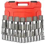 34-Pieces Hex Bit Socket Set, 1/4" 3/8" 1/2" Drive SAE & Metric Size Allen So...