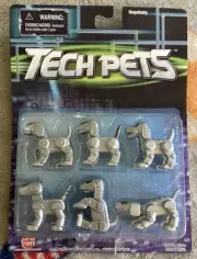 New 6 in the Set Tech Pets Mini Puppies Dogs Figures NOC Way Out Toys