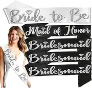 [RhinestoneSash] Bridal Party Sashes - BRIDAL GRADE SATIN Bride, Maid of Honor, Bridesmaid Sash - Bachelorette, Rehearsal Dinner Supplies