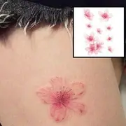 Tattoofield - Flower Temporary Waterproof Tattoo Type B - Cherry Blossom - Pink - One Size
