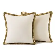 Thread Stitching Edges Throw Pillow Cover - 2 Packs