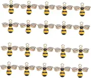 [HOODANCOS] 20Pcs Bee Charm Pendants for DIY Jewelry Making Adorable Rhinestone Design for Bracelets Necklaces and Earrings Craft Supplies for Creative Projects