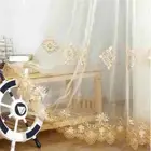 Luxury Embroidered Sheer Voile Curtains Window Drapes Door Curtains Tulle Window