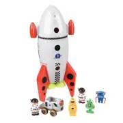 Space Mission Rocket Ship Toy, Includes Astronaut Figurines, Aliens and Vehicle,