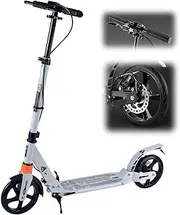 Non-electric Professional Big Wheel Scooter Adults 150 Kg Load Capacity,Foldable City Scooter with Shock Absorber, Height-Adjustable Scooter,Commuting/Leisure/Transportation