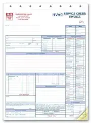 250 HVAC Service Order Invoice With Checklist / NEBS Deluxe No. 6531-3