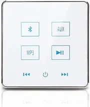 Aswalling Home Theater Bluetooth Wall Amplifier Touch Screen Music Panel Home Background Audio System Support USB TF Card (White) 1Set