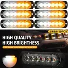 LED Amber White Truck Car Emergency Beacon Warning Hazard Flash Strobe Light Bar