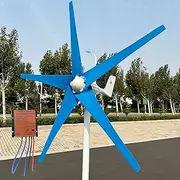 800W-1200W Wind Turbine 12V / 24V / 48V Wind Turbine Generator Kit with MPPT Controller and 5 Blue Blades, 2.5m/s Low Starting Wind Speed Windmill Generator for Roofs Boats Streets,800w,24V