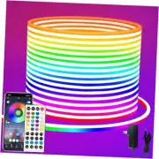LED neon Lights Strip 66ft,DC 24V RGB LED neon Light Strip APP Remote Controls