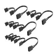 Sata 15Pin Expansion Cable Big 4 Pin to Sata Splitter Adapter 1 4Pin to 2/3/4/5