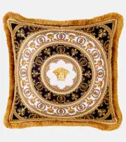 [Versace Home] Versace Home Fringed silk and cotton cushion One Size brown