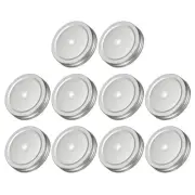10Pcs 70mm/2.76" Tin Plate Mason Jar Lids with Straw Hole Canning Cap Silver