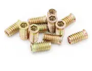 25Pcs Threaded Inserts Nuts, 5/16-18 × 25Mm Furniture Flanged Screw-In Nut, Hex