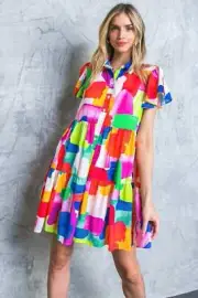 TEMPTING ME PRINT MINI DRESS