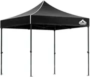 [Instahut] Gazebo 3x3, Pop Up Camping Tent Marquee Folding Black Gazebos Garden Outdoor Wedding Party Canopy Patio, Water Resistant and UV PU Coating