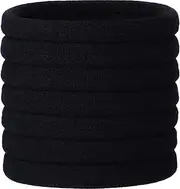 20 Pieces Stretch Hair Ties Hair Bands Ponytail Holders Headband for Thick Heavy and Curly Hair (Black, One size)