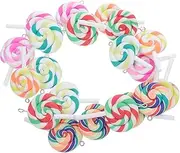 [OFFIGAM] 20pcs Colorful Lollipop Pendant Candy Ornaments Lollipops Lollipop Decor Candy Pendant Charms for Jewelry Making Lollipop Pendants Keychain Charms Bulk Candy Charms Polymer Clay