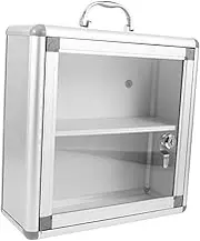 TINEASUR Box Medicine Container Bathroom Wall Medicine Cabinet Cabinet Pillbox Apothecary First Wall Mount Mounted Dorm Key Hanging Pharmacy Community Accessories Visible Case Alloy Silver