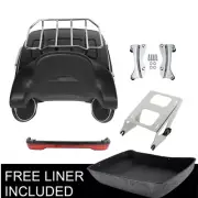 King Trunk Pad Light Speakers 2UP Mount Docking Fit For Harley Road King 14-24
