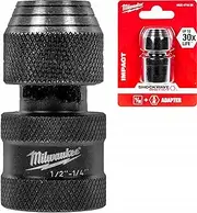 [Milwaukee] 48034410 Shockwave Power Bit Socket Adapter 1/2" Square to 1/4" Hex, Pack of 1