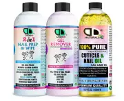 Nail Gel Polish Prep + And Wipe & Remover UV LED Manicure Acetone + Cuticle Oil