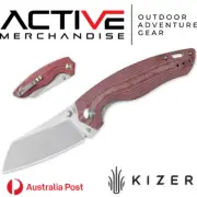 Kizer V4593C2 Azo Towser K Liner Lock Knife - Red Micarta